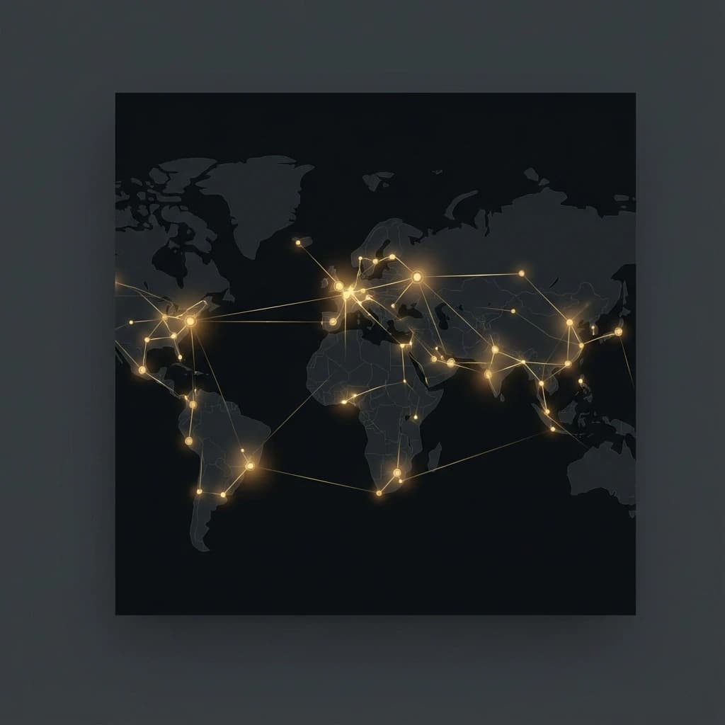 Abstract network map representing ADT's shared production infrastructure